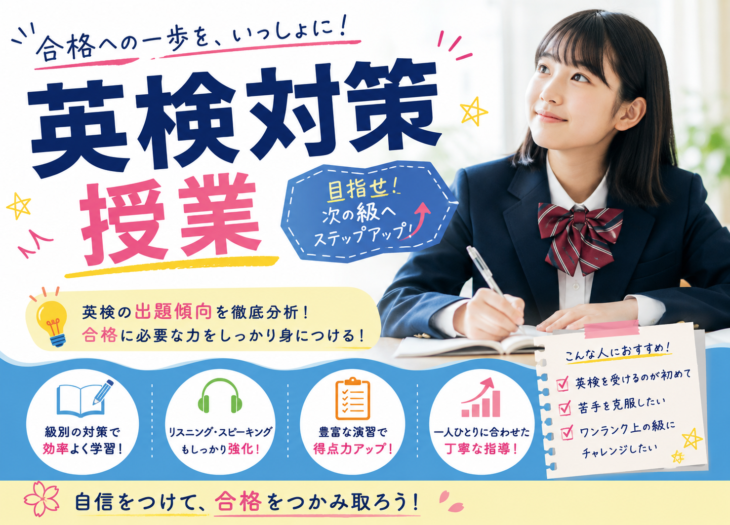 英検対策授業もやってます！